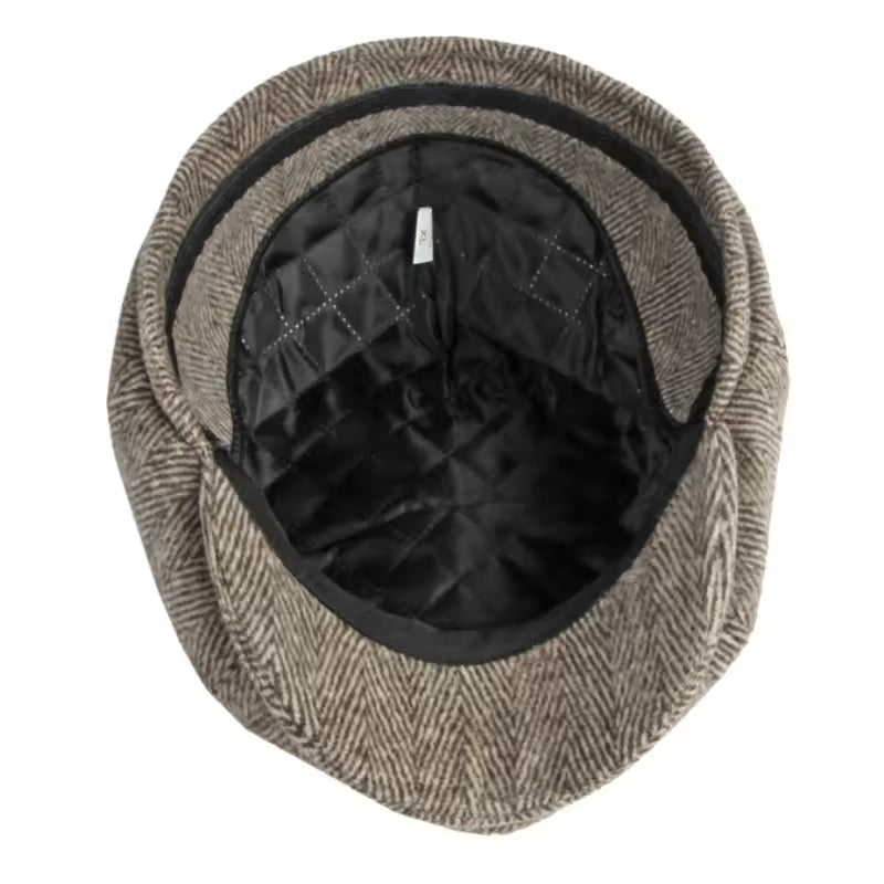 Visgraat Chauffeursmuts met Oorkleppen van Wol — BINGEN